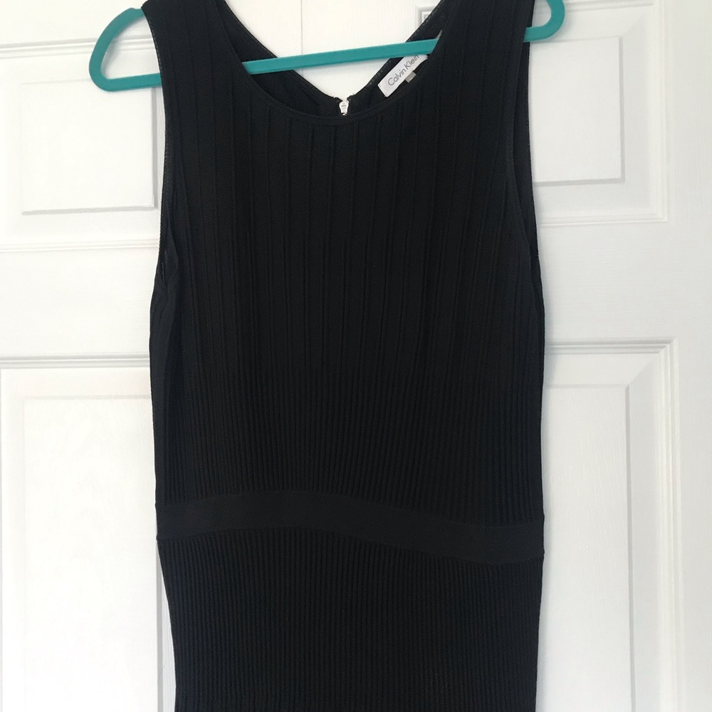 CALVIN KLEIN - black drop waist sleeveless dress